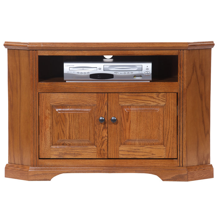 Red Barrel Studio® Maquoketa Solid Wood Corner TV Stand for TVs up to